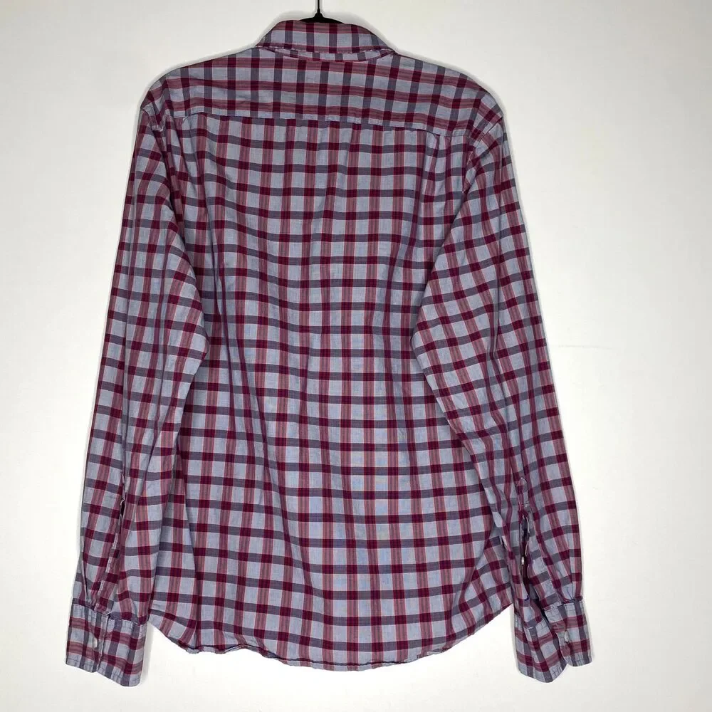 J. Crew Plaid Slim Fit Button Down Long Sleeve Shirt Men's Size Large